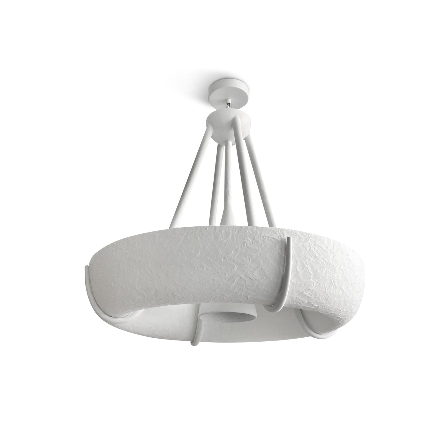 Bespoke Sculptural Plaster Chandelier in the Jean-Michel Frank Manner